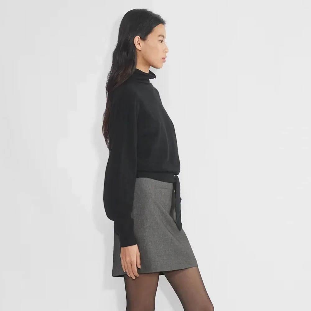 Aritzia Wilfred Lorin Black Wool Knit Alpaca Formal Evening Cozy Sweater Size XS - Picture 3 of 16